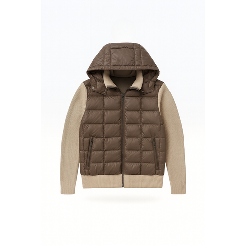 Hybrid Knit Hooded Cardigan